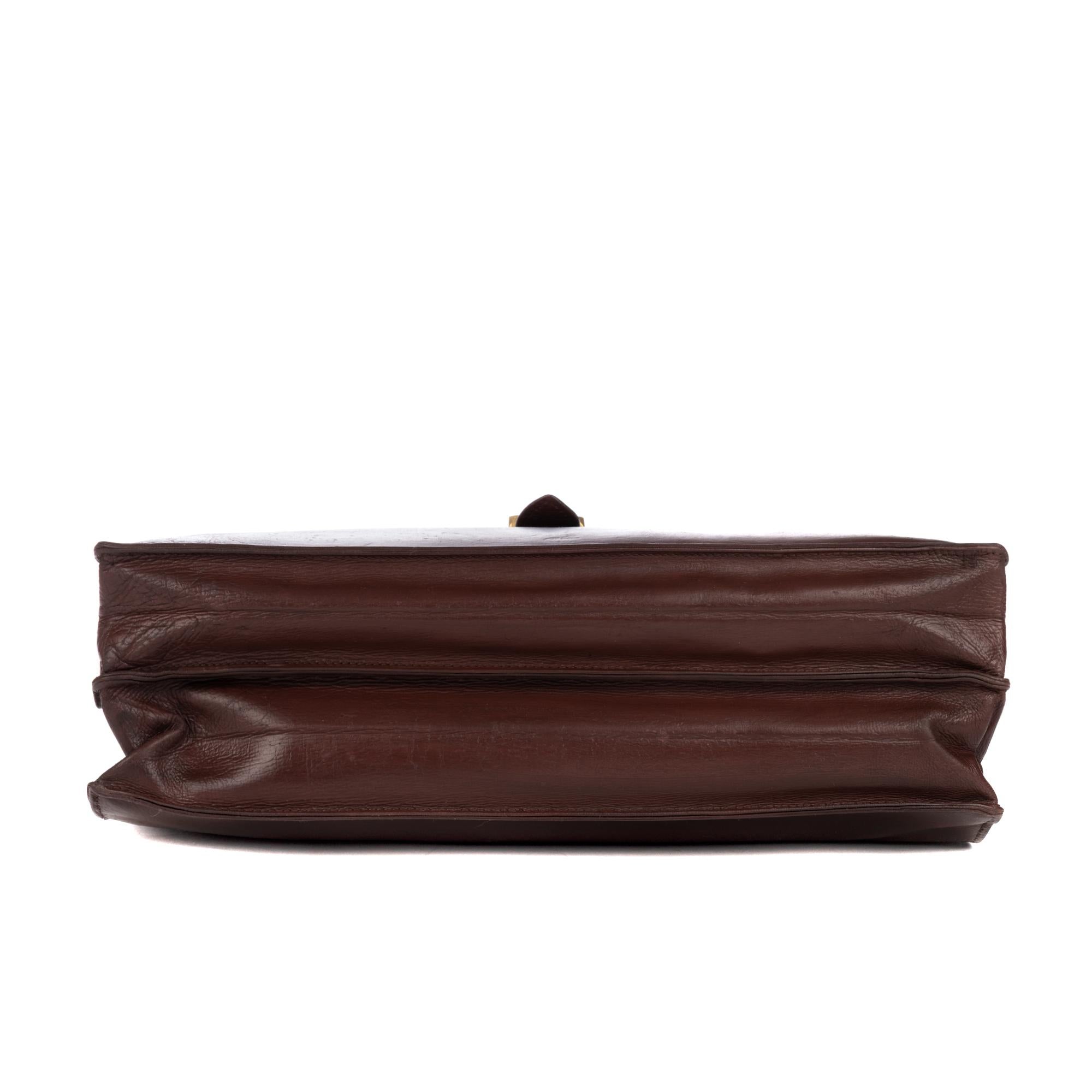 Hermes Brown Box Leather Briefcase 3