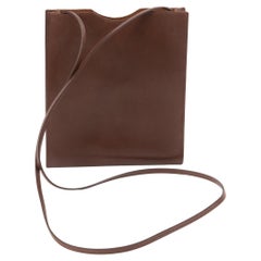 Hermes Brown Box Leather Onimetou Shoulder clutch Bag