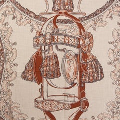 Hermes brown BRIDE DE COUR REMIX 140 Scarf Shawl Cacao Naturel Noir