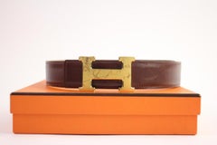 Hermès Brown Brushed Reversible H Logo Kit 42her919 Belt