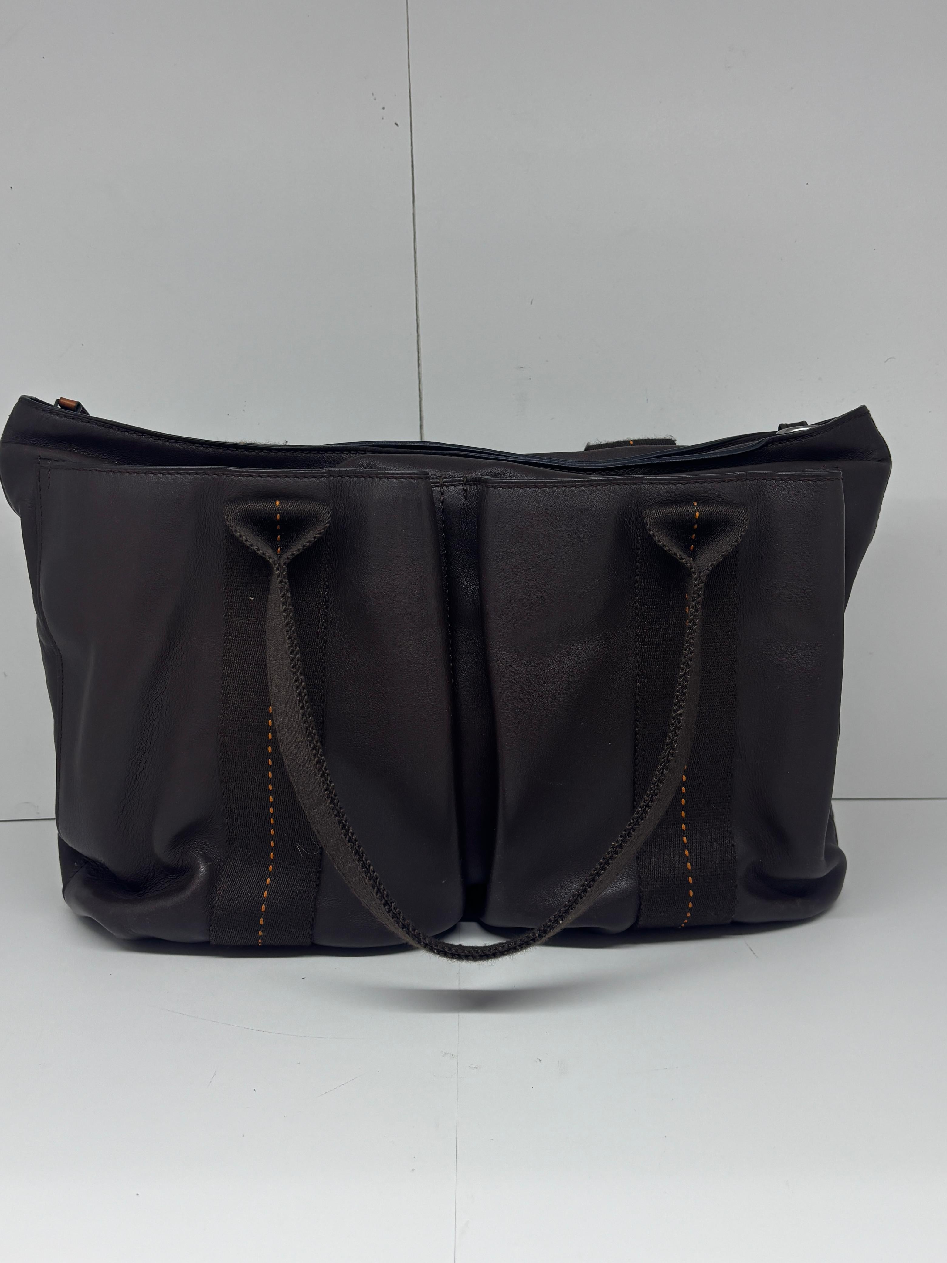 Hermes Brown Calfskin Horizontal Caravan MM Crossbody Tote For Sale 10