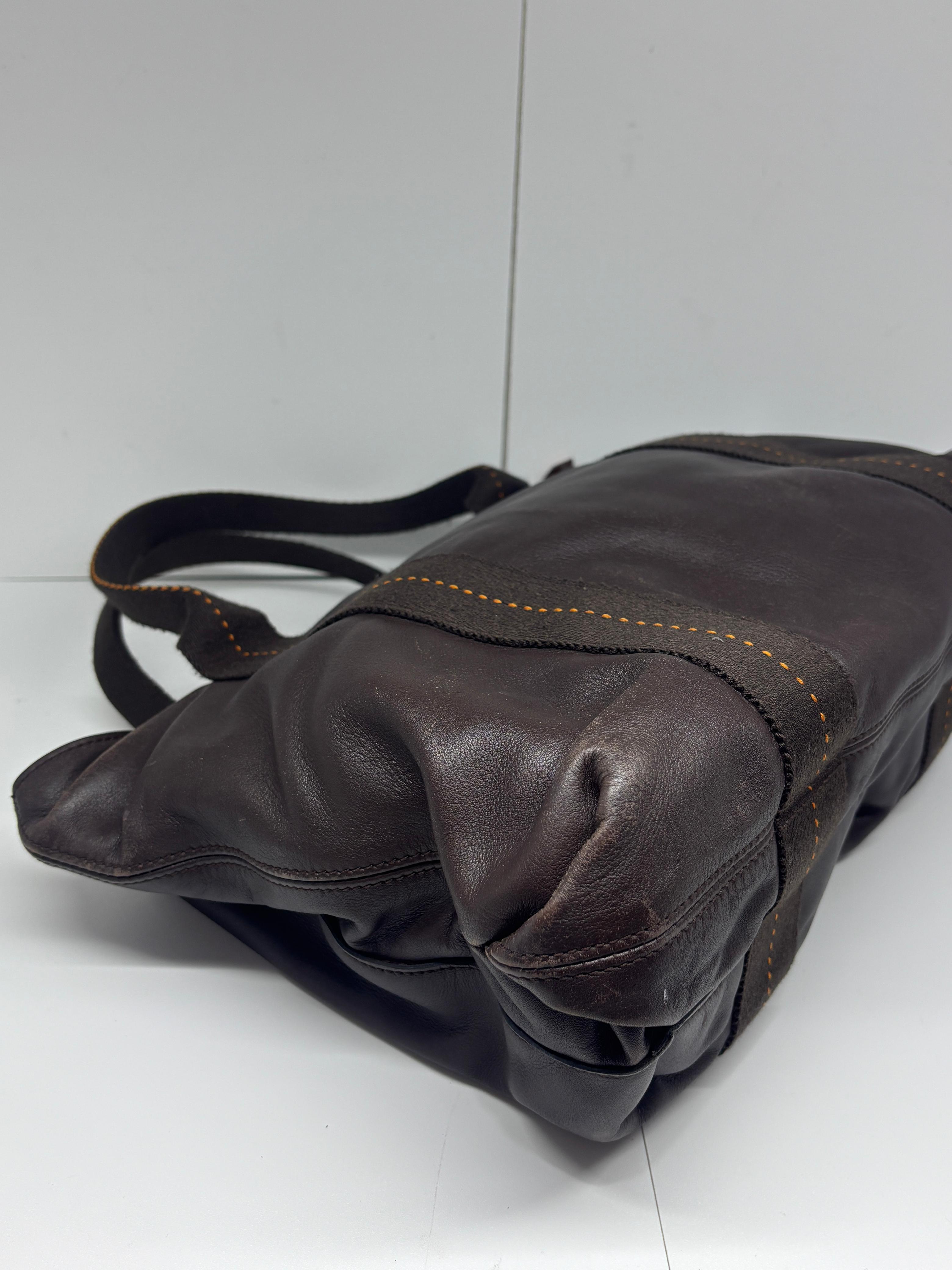 Hermes Brown Calfskin Horizontal Caravan MM Crossbody Tote For Sale 14