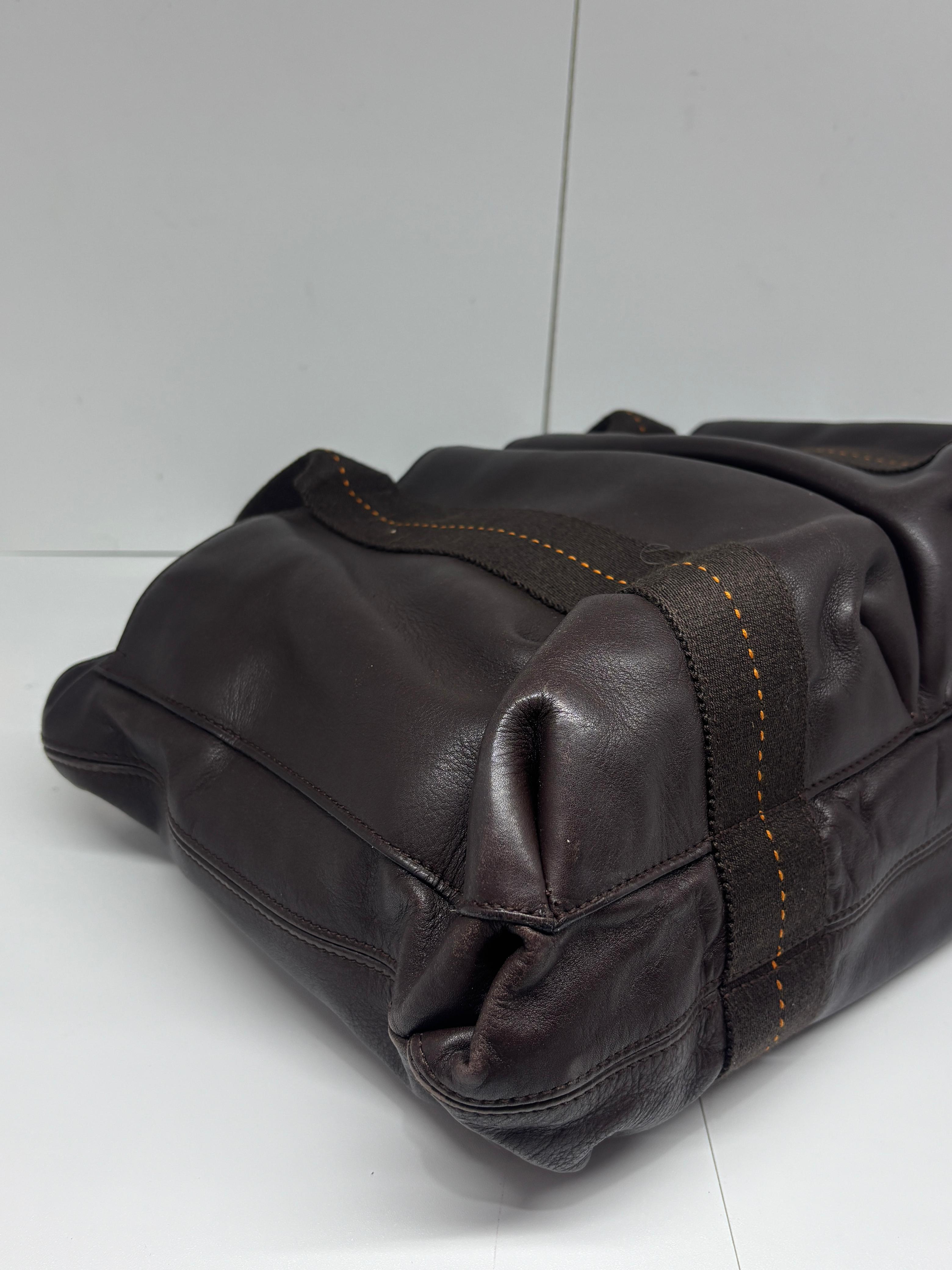 Hermes Brown Calfskin Horizontal Caravan MM Crossbody Tote For Sale 4
