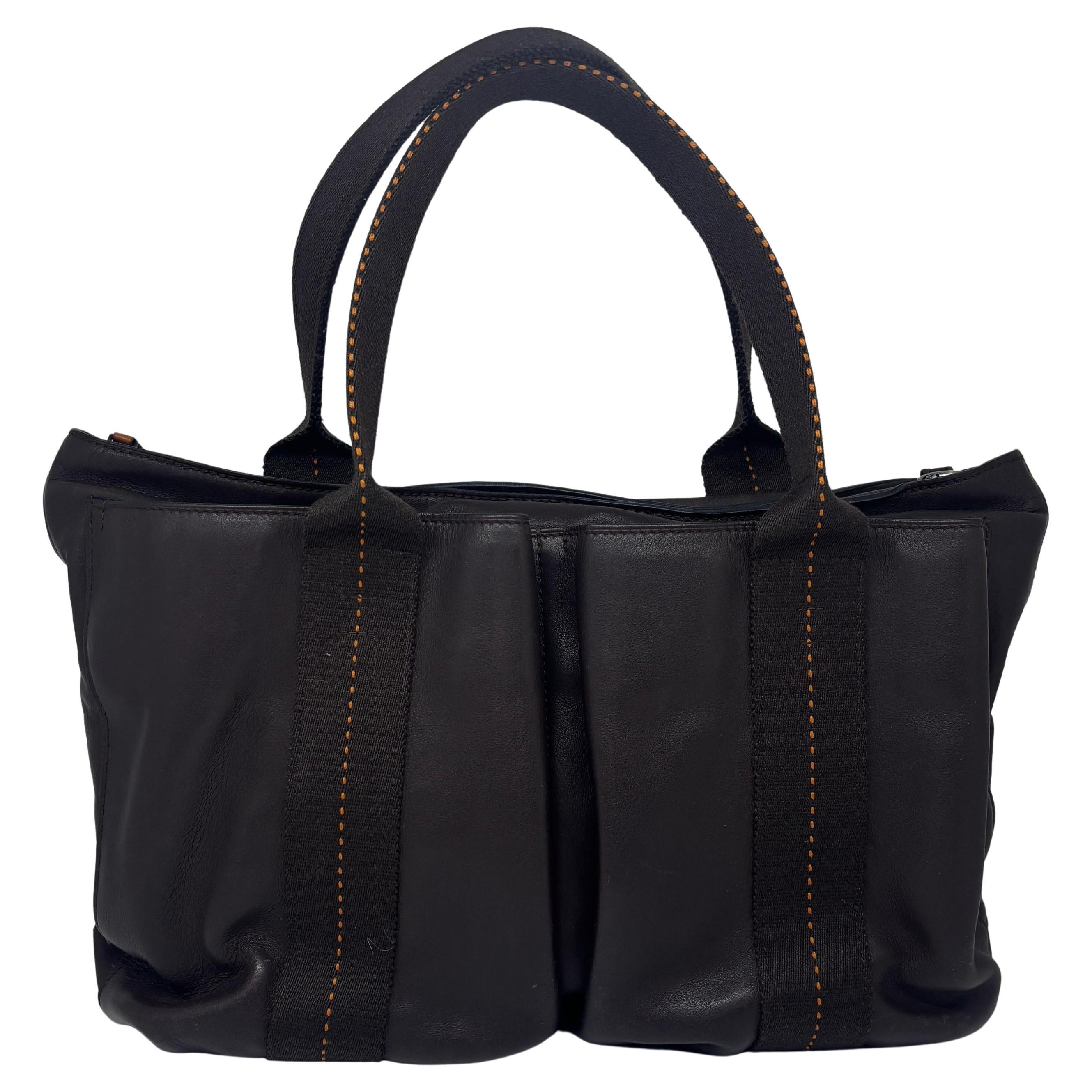 Hermes Brown Calfskin Horizontal Caravan MM Crossbody Tote For Sale