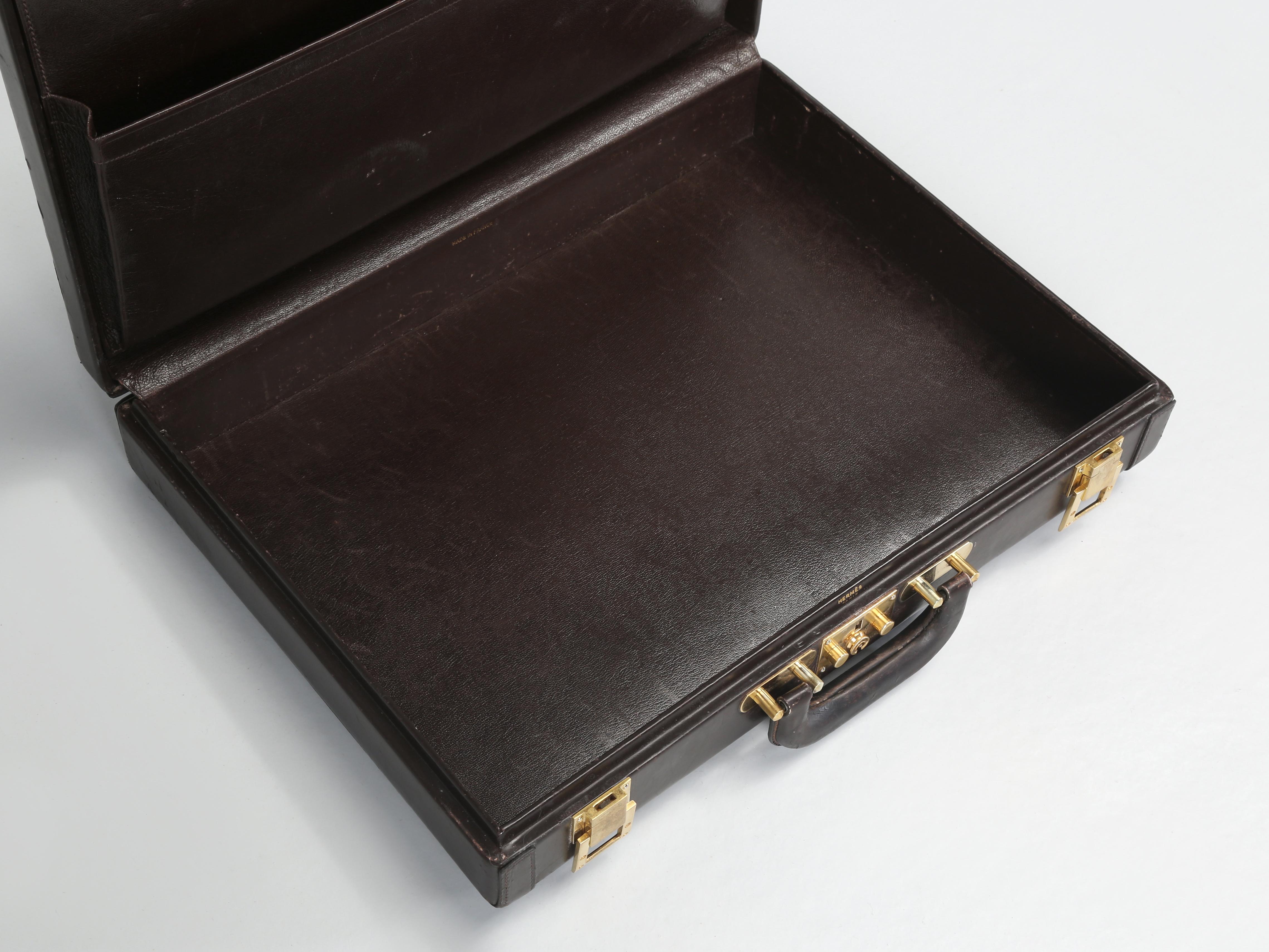 Hermès Brown Calfskin Leather Briefcase or men's Attaché Case 7