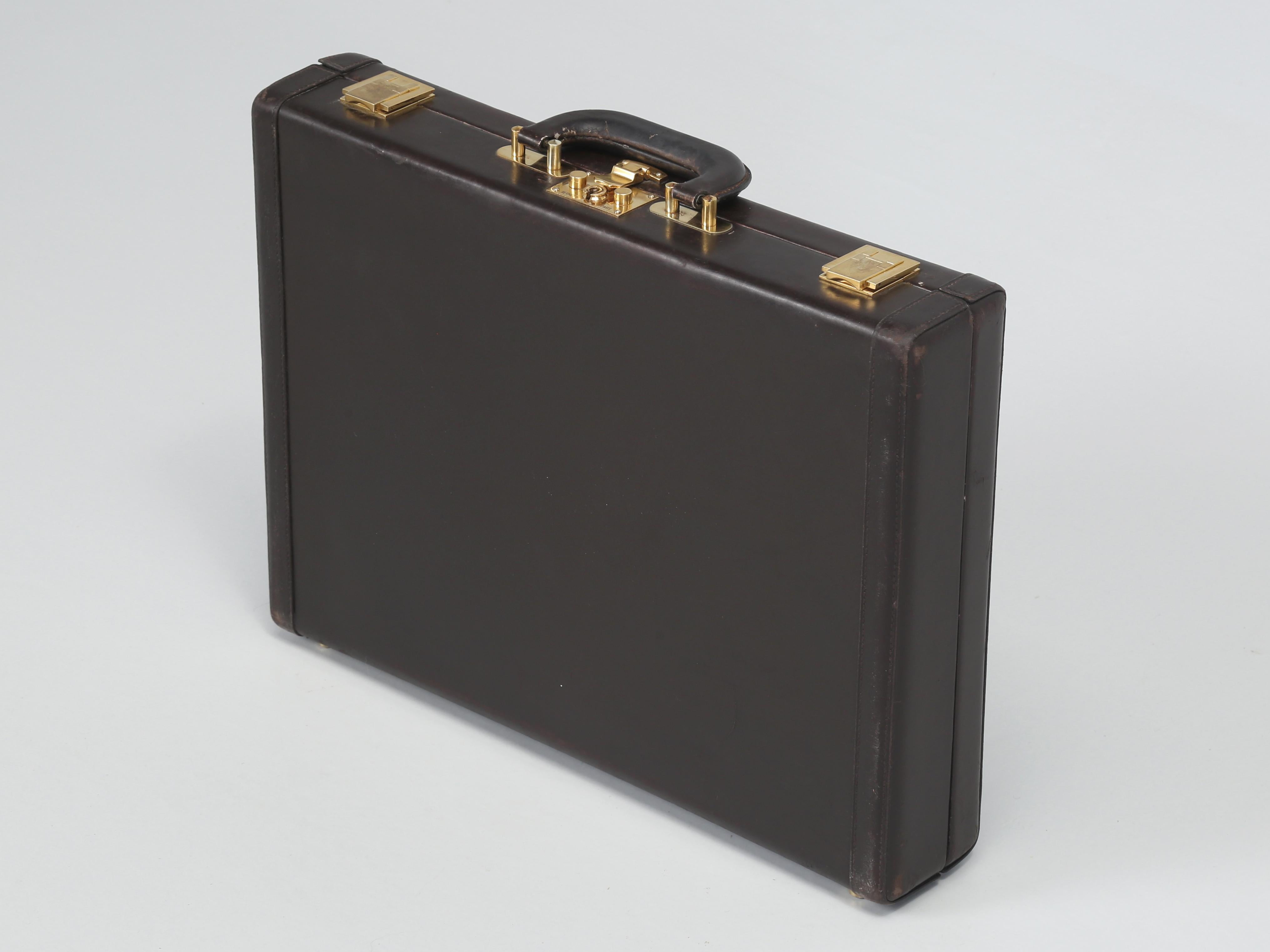French Hermès Brown Calfskin Leather Briefcase or men's Attaché Case
