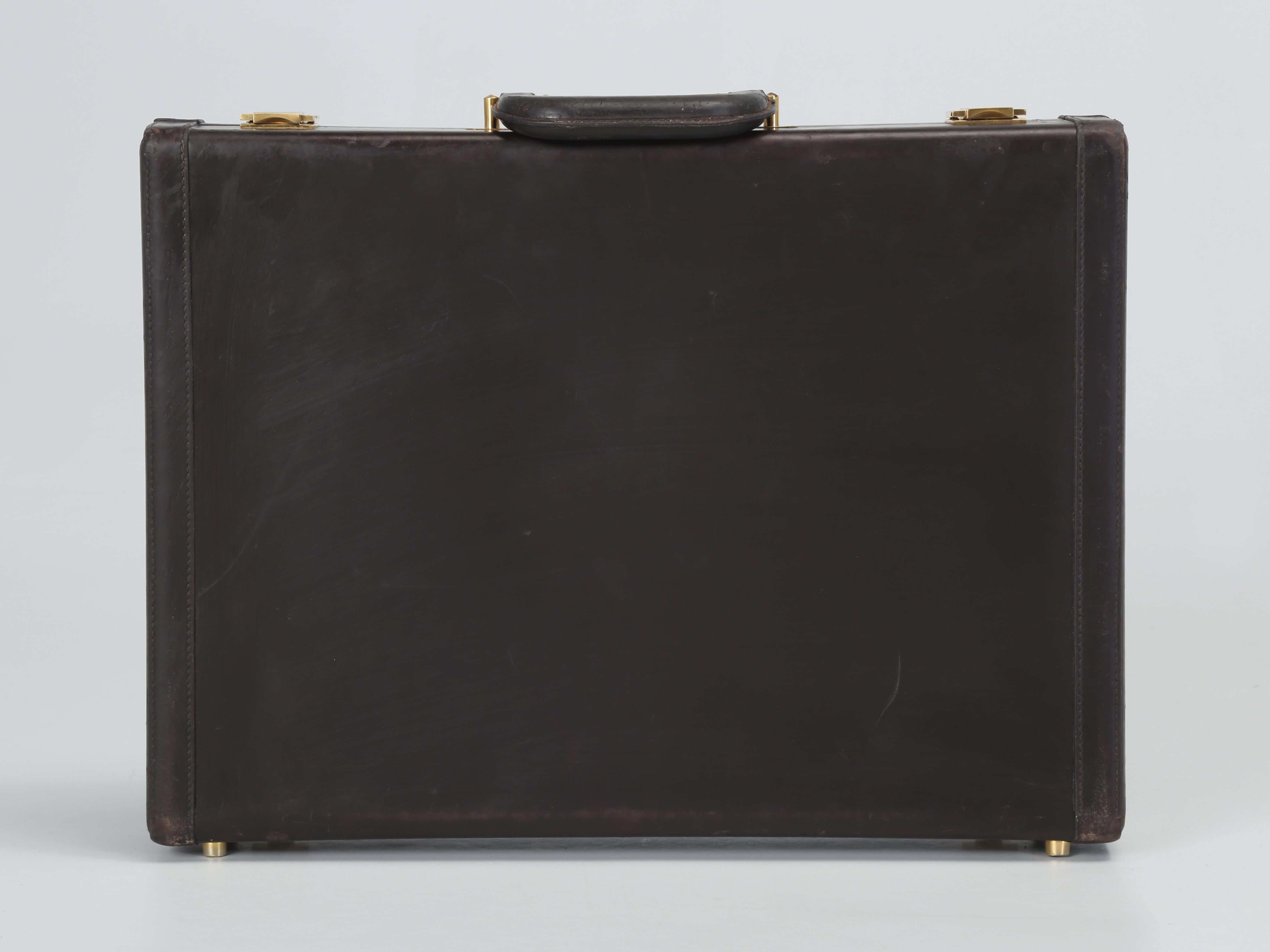 Hermès Brown Calfskin Leather Briefcase or men's Attaché Case In Good Condition In Chicago, IL