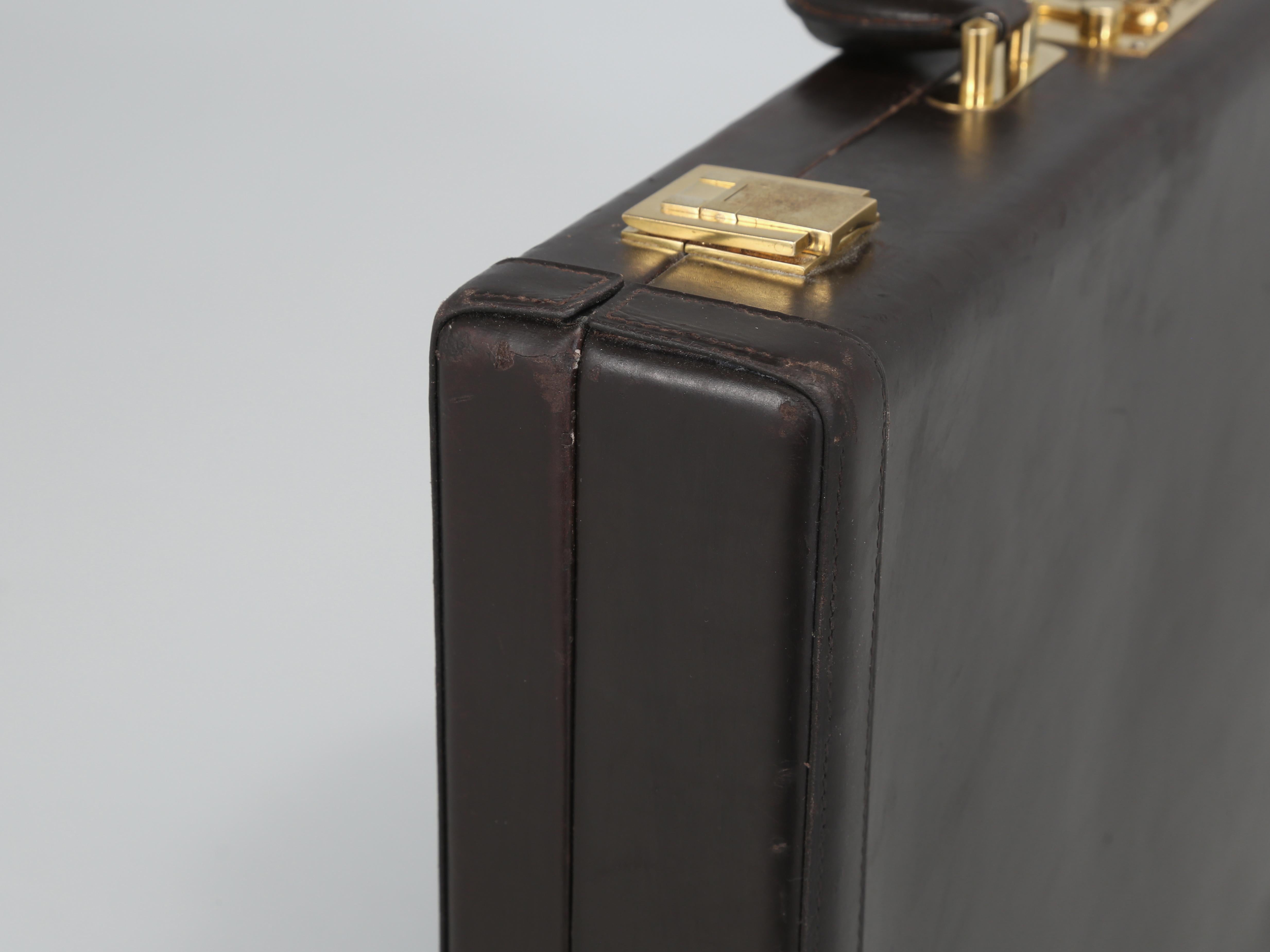 Mid-20th Century Hermès Brown Calfskin Leather Briefcase or men's Attaché Case