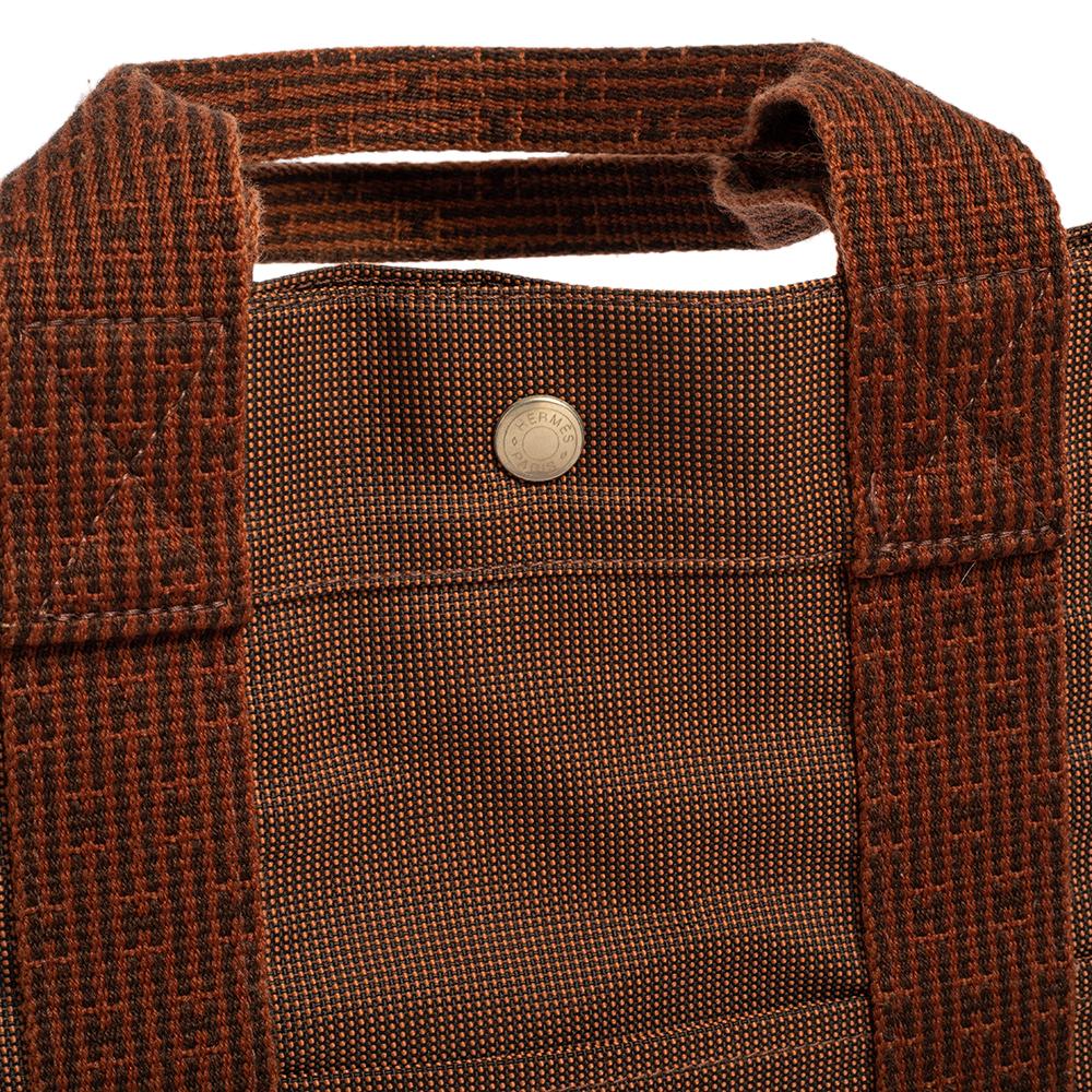 Women's Hermes Brown Canvas Herline GM Tote Bag