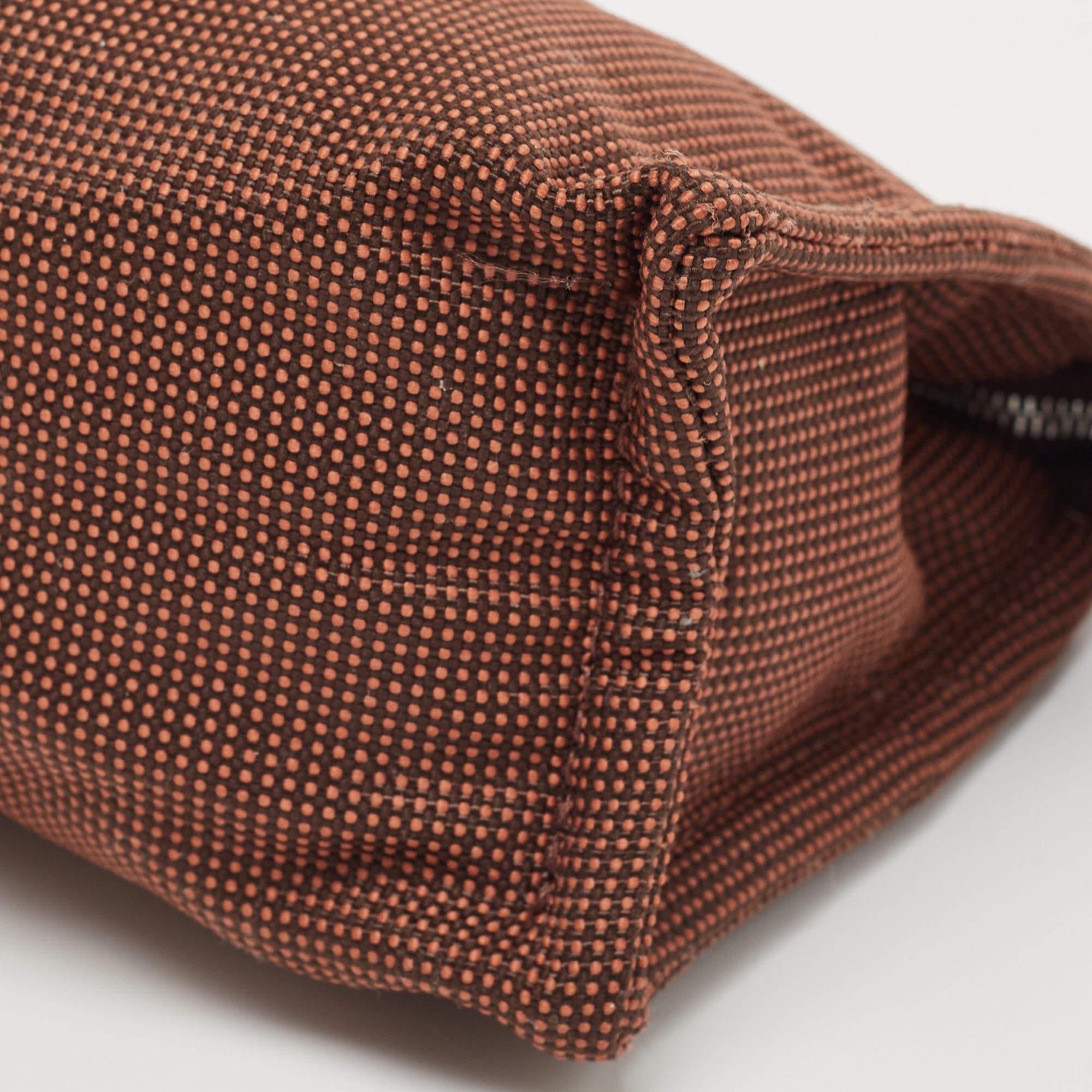 Hermes Herline Tasche aus braunem Segeltuch im Zustand „Hervorragend“ im Angebot in Dubai, Al Qouz 2