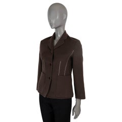 HERMES Brown cashmere 2022 TAILORED Veste 36 XS