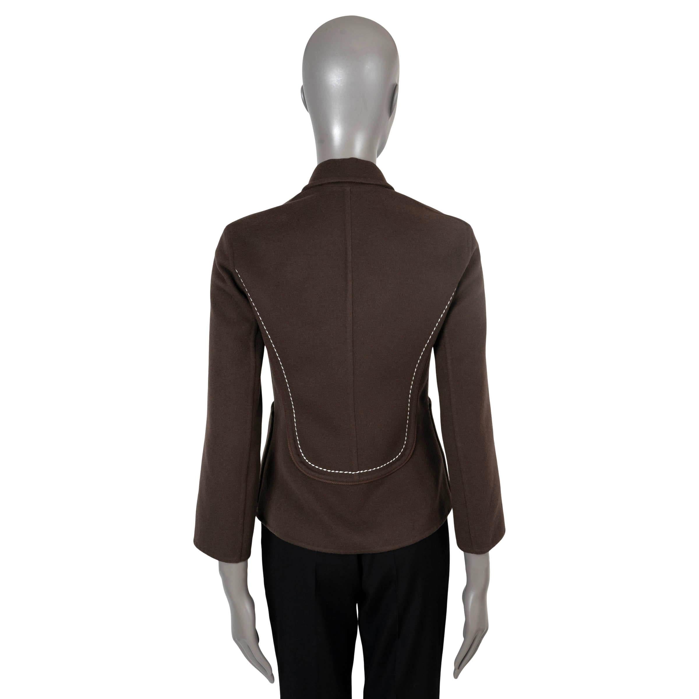 Nero Giacca HERMES marrone in cashmere 2022 TAILORED 36 XS in vendita