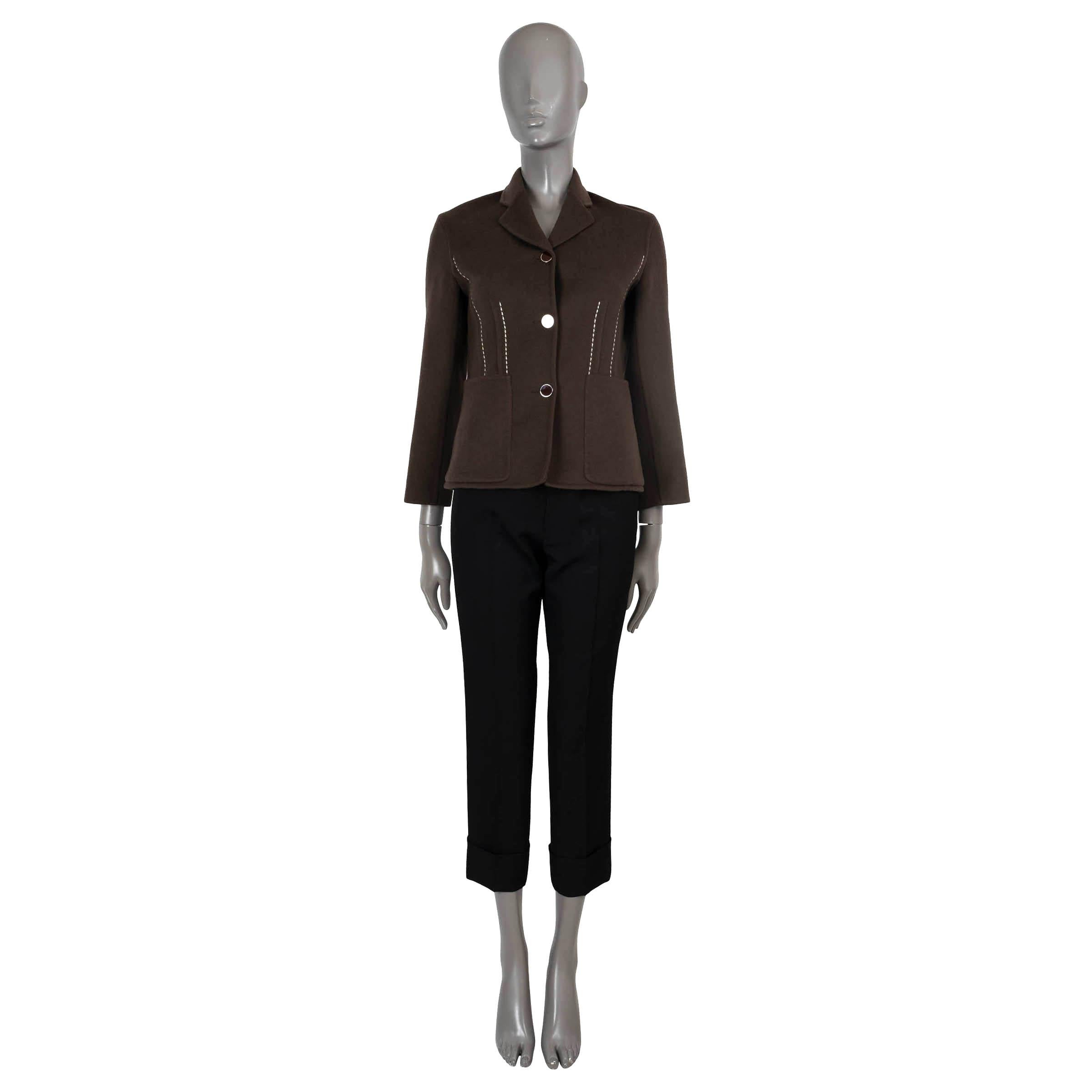 Giacca HERMES marrone in cashmere 2022 TAILORED 36 XS In condizioni ottime in vendita a Zürich, CH