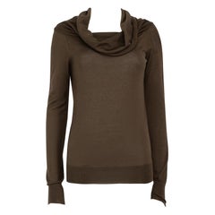 Hermès Brown Cashmere Fine Knit Jumper Size M