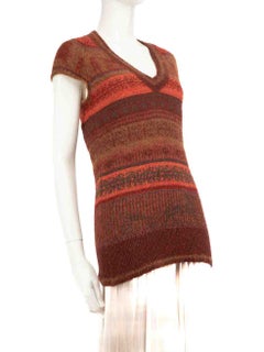 Hermès Brown Cashmere Logo Pattern Knit Vest Size S