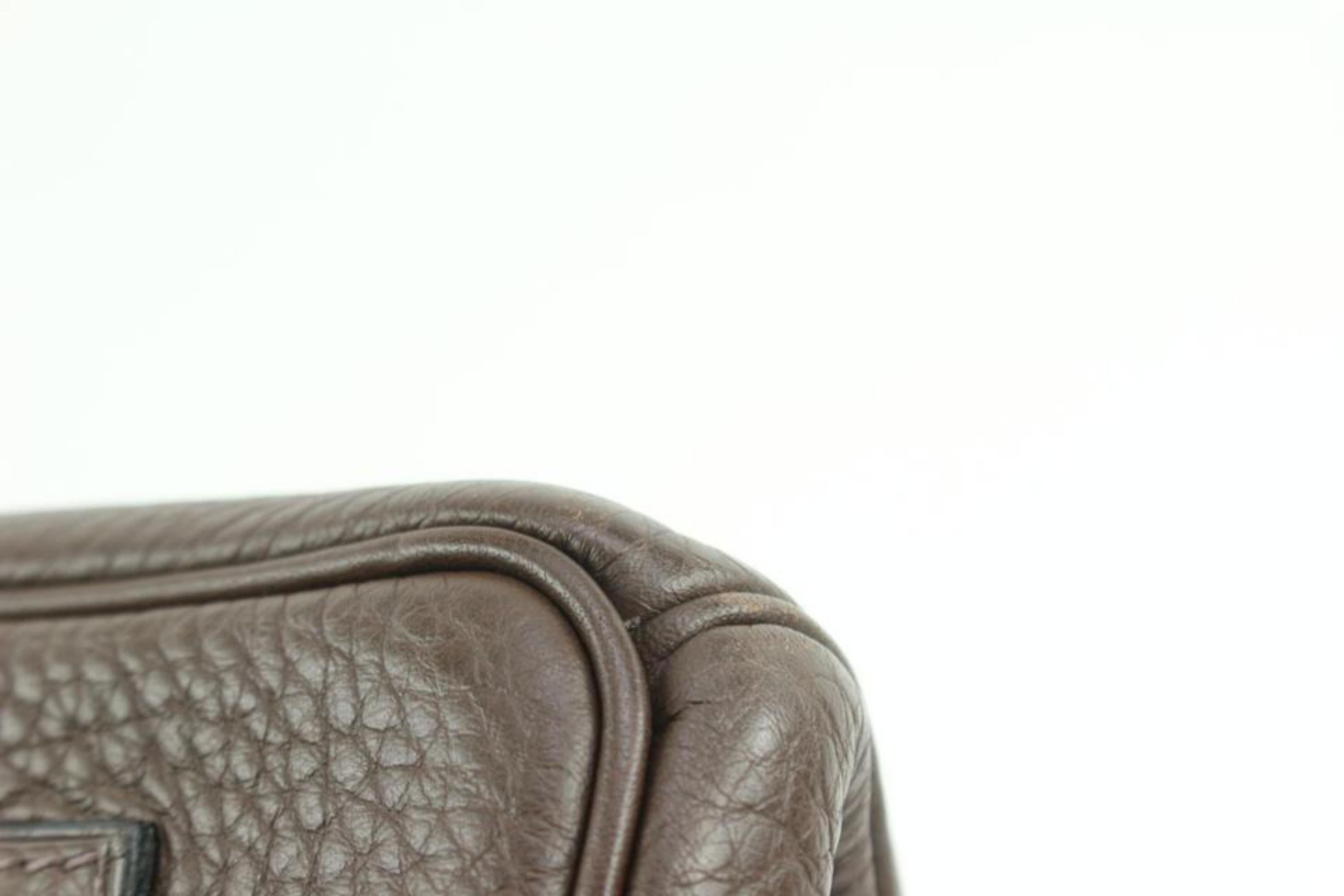 Hermès Brown Chocolat Clemence Leather JPG Birkin Bag s210h50 6