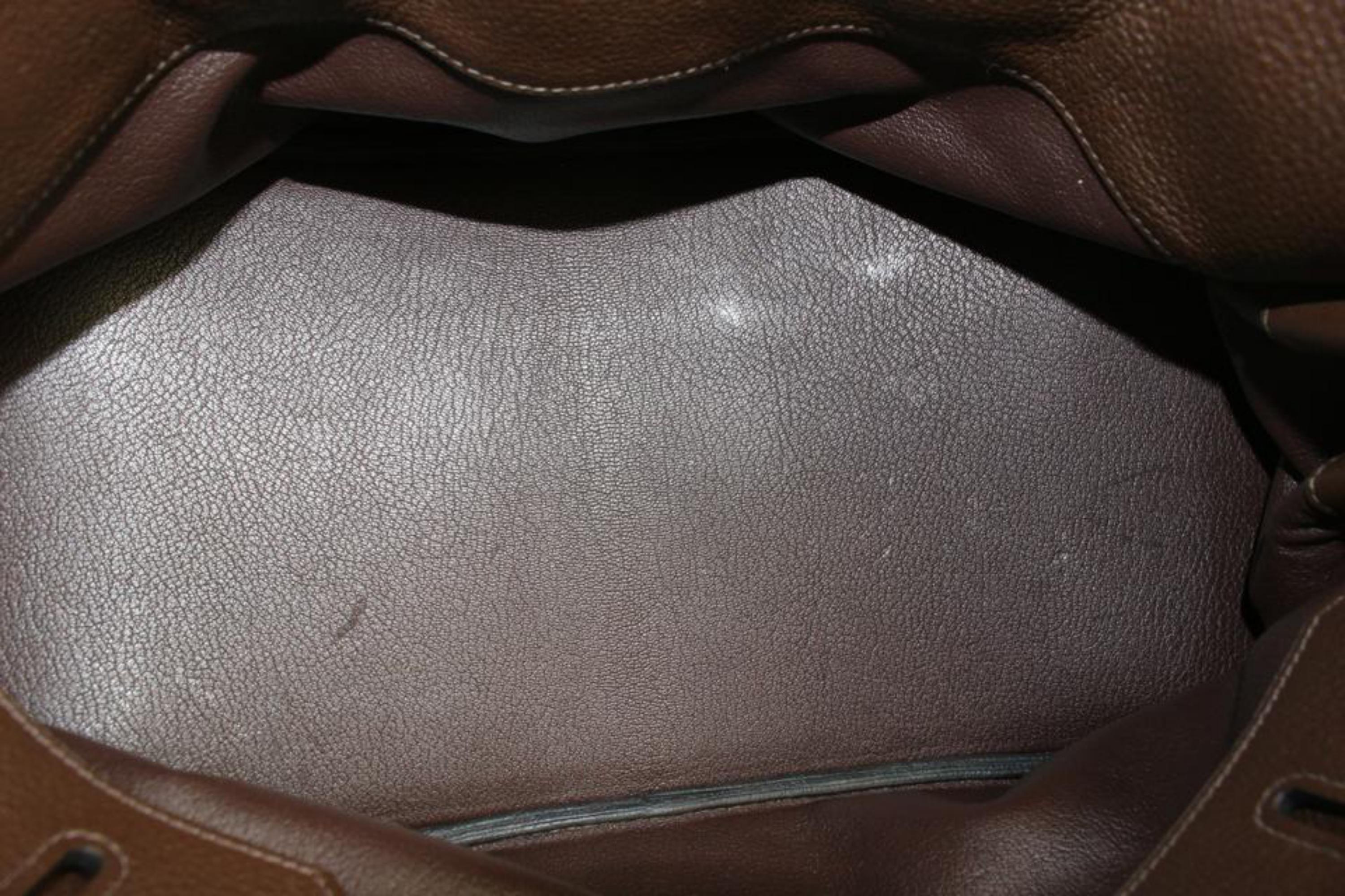 Hermès Brown Chocolat Clemence Leather JPG Birkin Bag s210h50 In Excellent Condition In Dix hills, NY