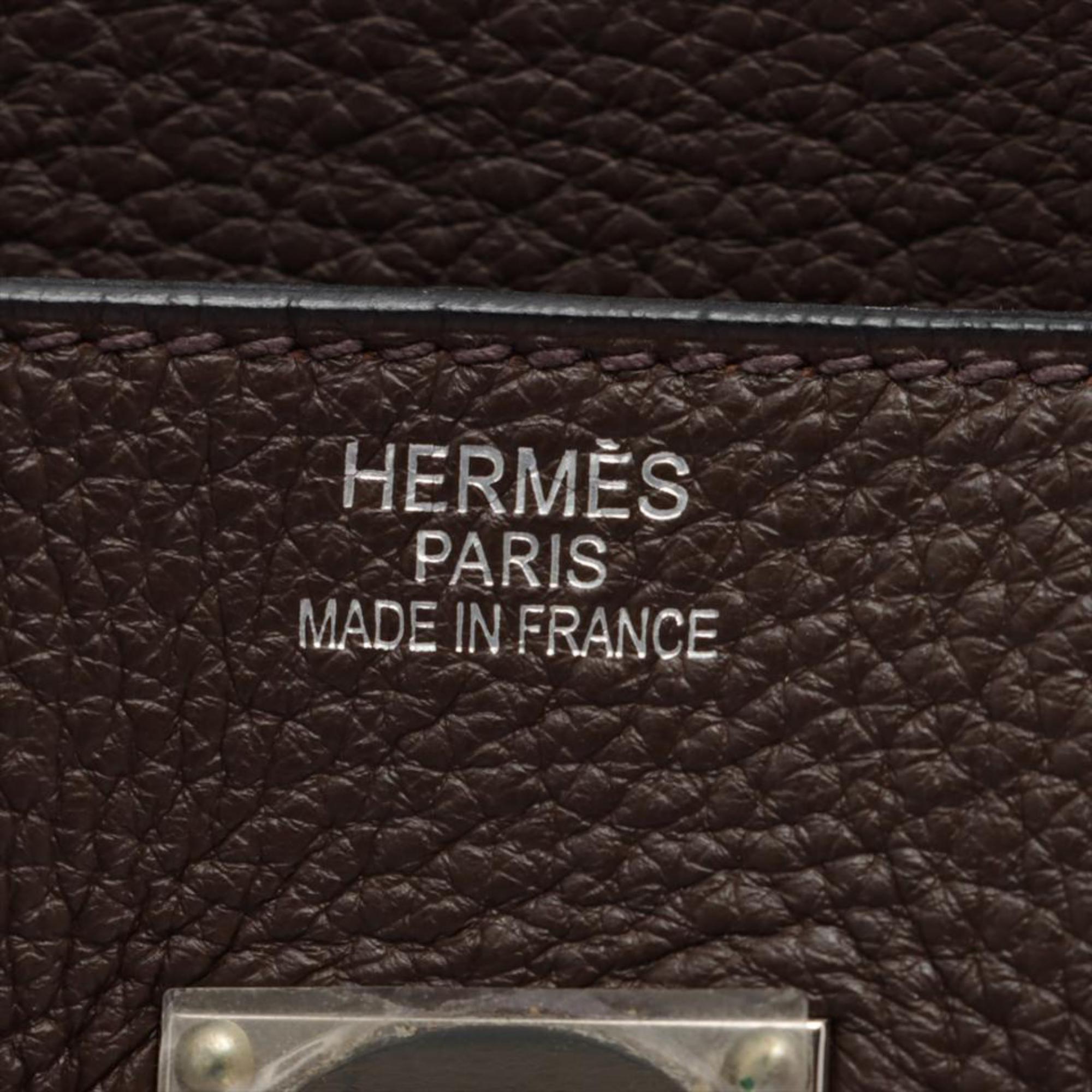 Women's or Men's Hermès Brown Chocolat Clemence Leather JPG Birkin Bag s210h50