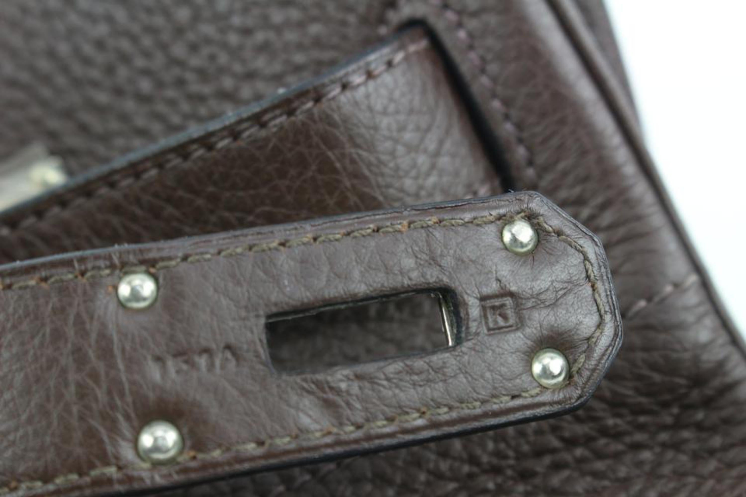 Hermès Brown Chocolat Clemence Leather JPG Birkin Bag s210h50 1