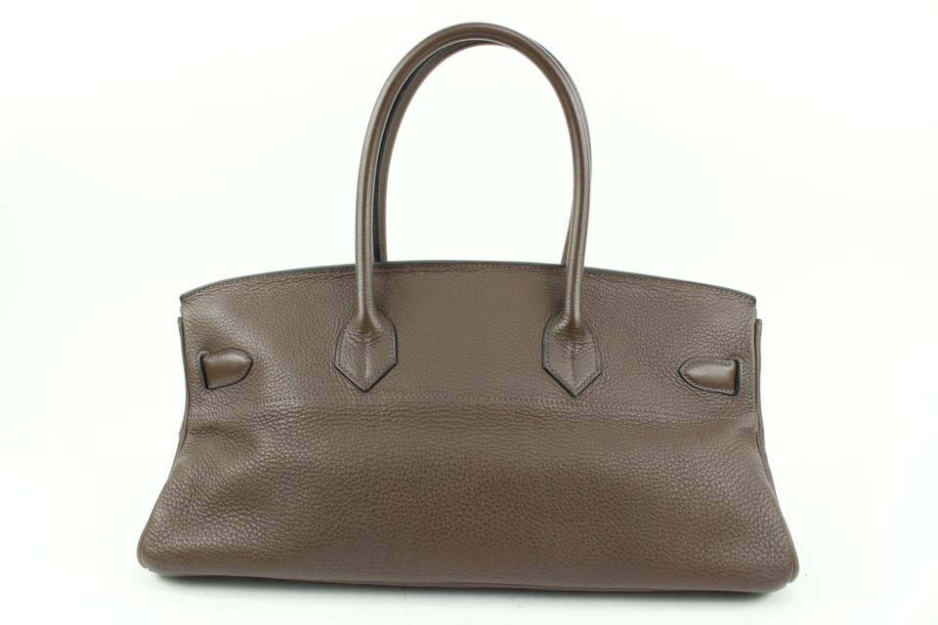 Hermès Brown Chocolat Clemence Leather JPG Birkin Bag s210h50 3