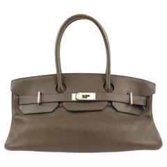 Hermès Sac Birkin marron chocolat en cuir Clemence JPG s210h50