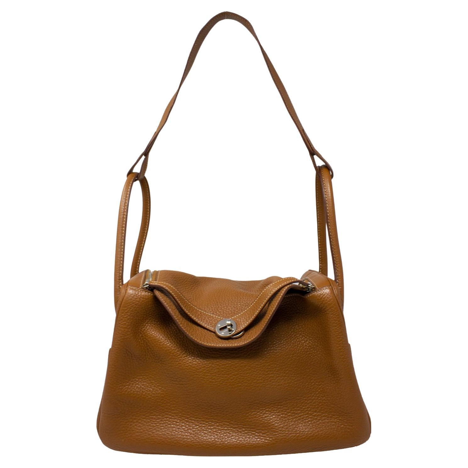 Hermès Brown Clemence Lindy 34 For Sale