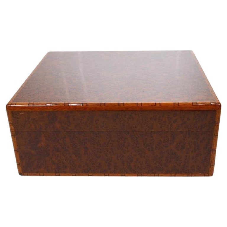 HERMES Brown Cognac Burl Wood Gold Tone Accent Humidor Cigar Storage Box  For Sale at 1stDibs | burl wood humidor, hermes humidor
