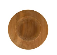 Hermes Brown Cognac Wood Hat Fedora Coffee Table Fruit Decor Bowl