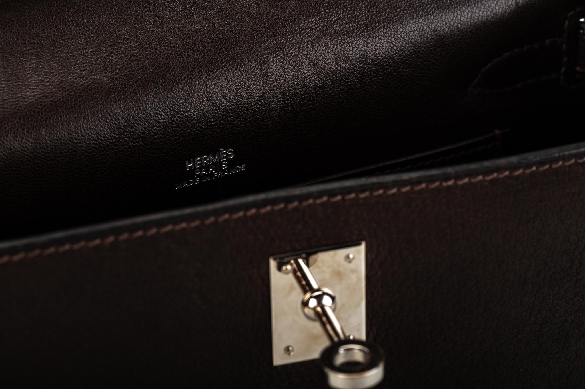 Borsa Kelly in pelle marrone Pecari di Hermès 5