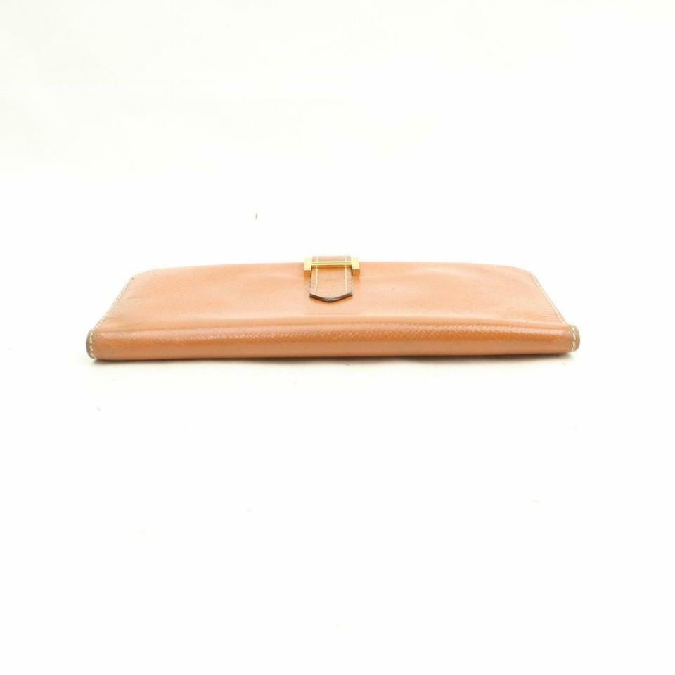 Women's Hermès Brown Epsom Bearn Bifold Flap H Wallet 868900