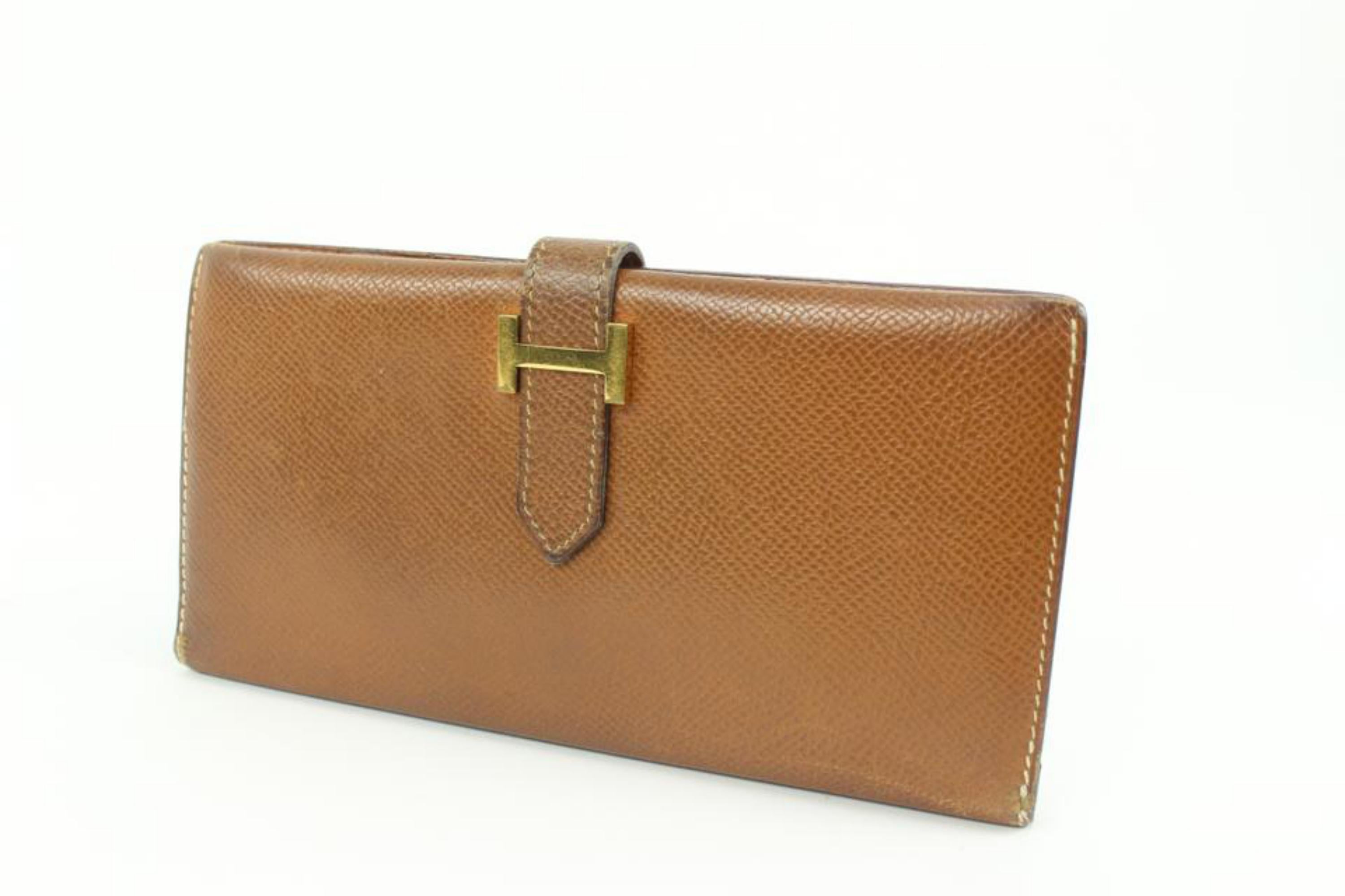 Hermès Brown Epsom Long Bifold Bearn Wallet 66h411s
Date Code/Serial Number: T in a Circle
Made In: France
Measurements: Length:  6.8