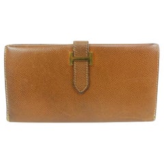 Hermès Brown Epsom Long Bifold Bearn Wallet 66h411s