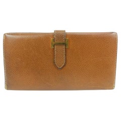 Hermès Brown Epsom Long Bifold Bearn Portefeuille 66h411s