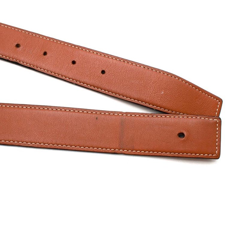 Hermes Brown and Gold Swift Leather Reversible Belt Strap - 30mm size 95  For Sale at 1stDibs | 30mm belt size