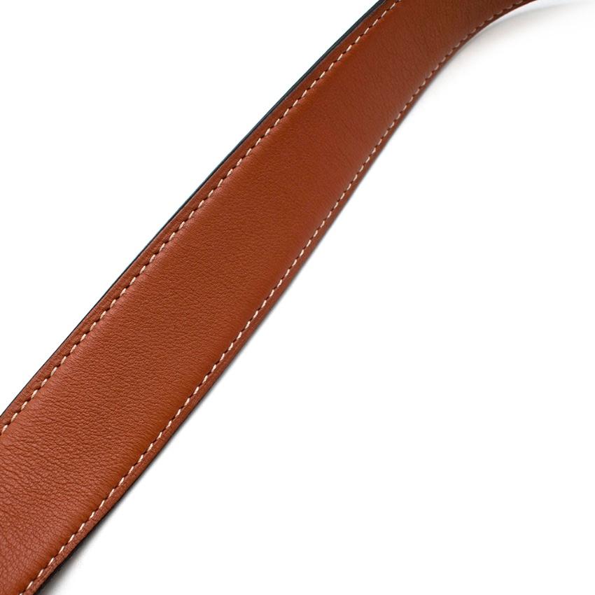 Black Hermes Brown & Gold Swift Leather Reversible Belt Strap - 30mm size 95