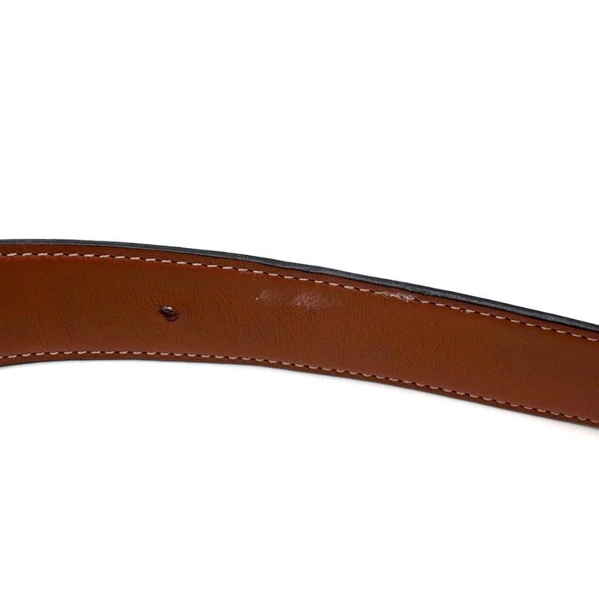 Hermes Brown & Gold Swift Leather Reversible Belt Strap - 30mm size 95 In Excellent Condition In London, GB