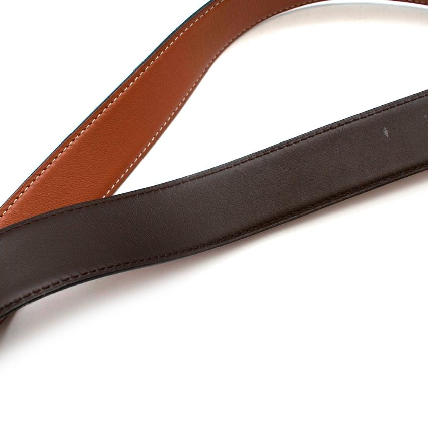 Women's or Men's Hermes Brown & Gold Swift Leather Reversible Belt Strap - 30mm size 95