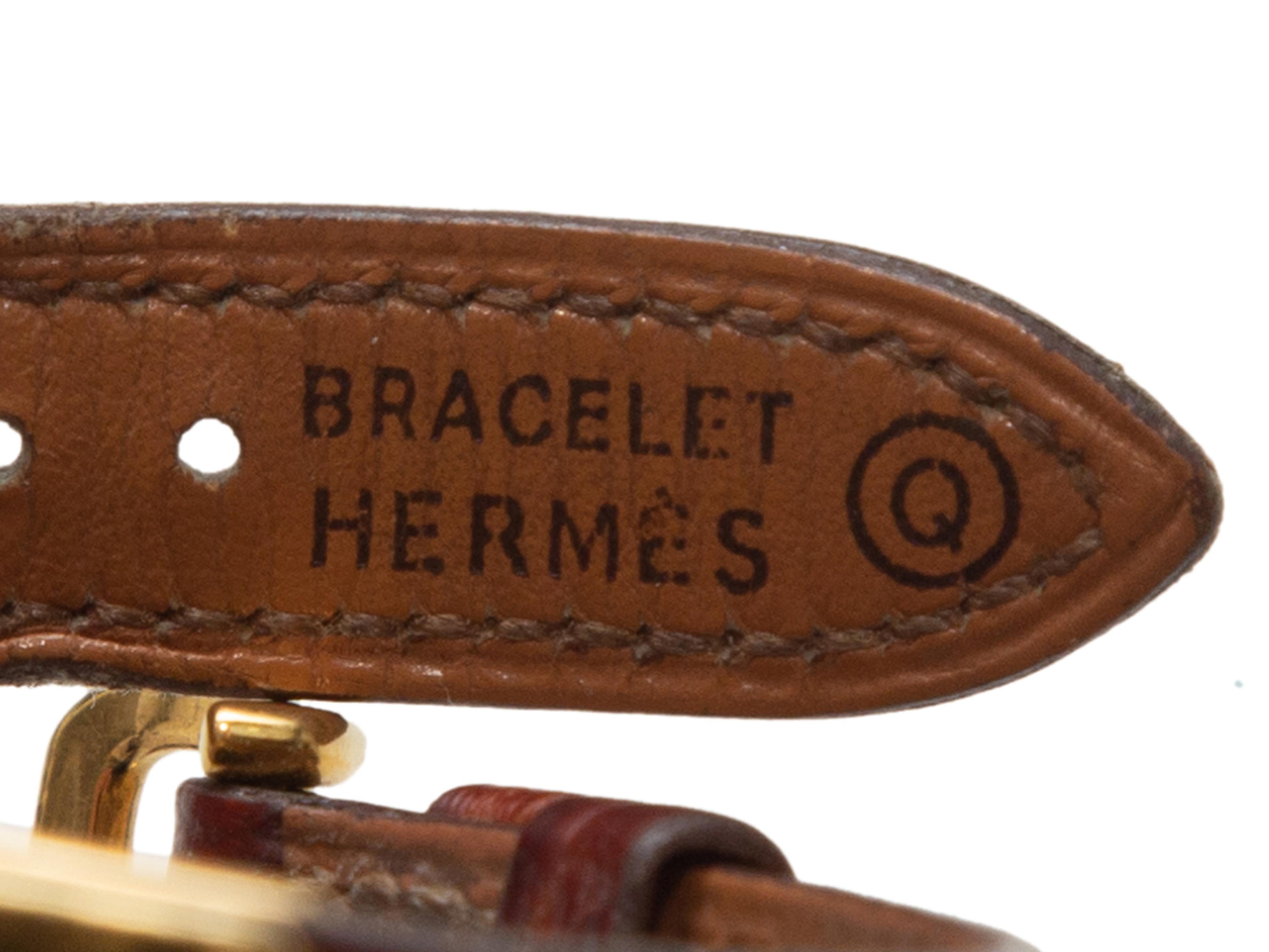 Hermes Brown & Gold-Tone 1987 Kelley Bracelet In Good Condition In New York, NY