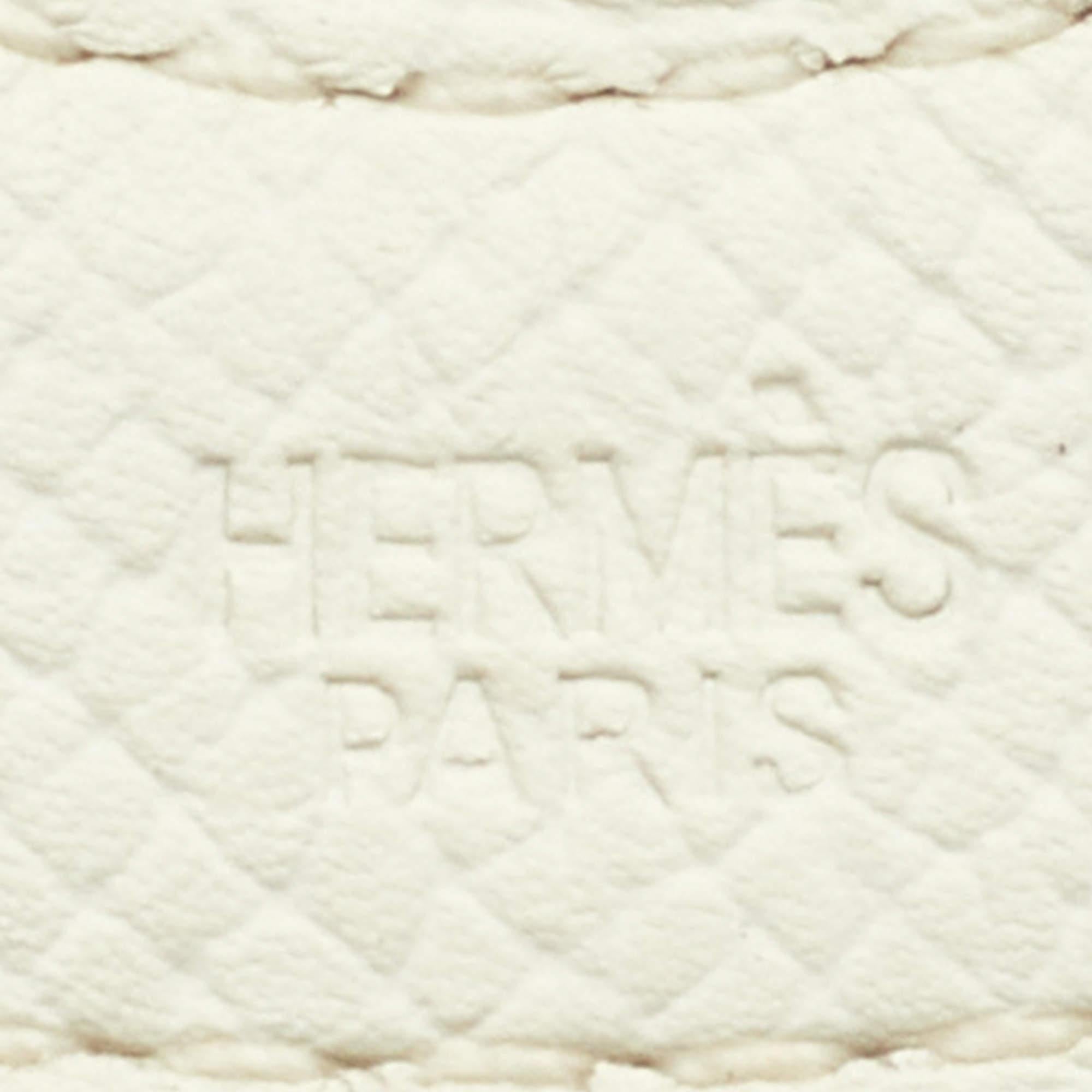 Hermes Halsband aus braunem Horn und weißem Leder Damen im Angebot