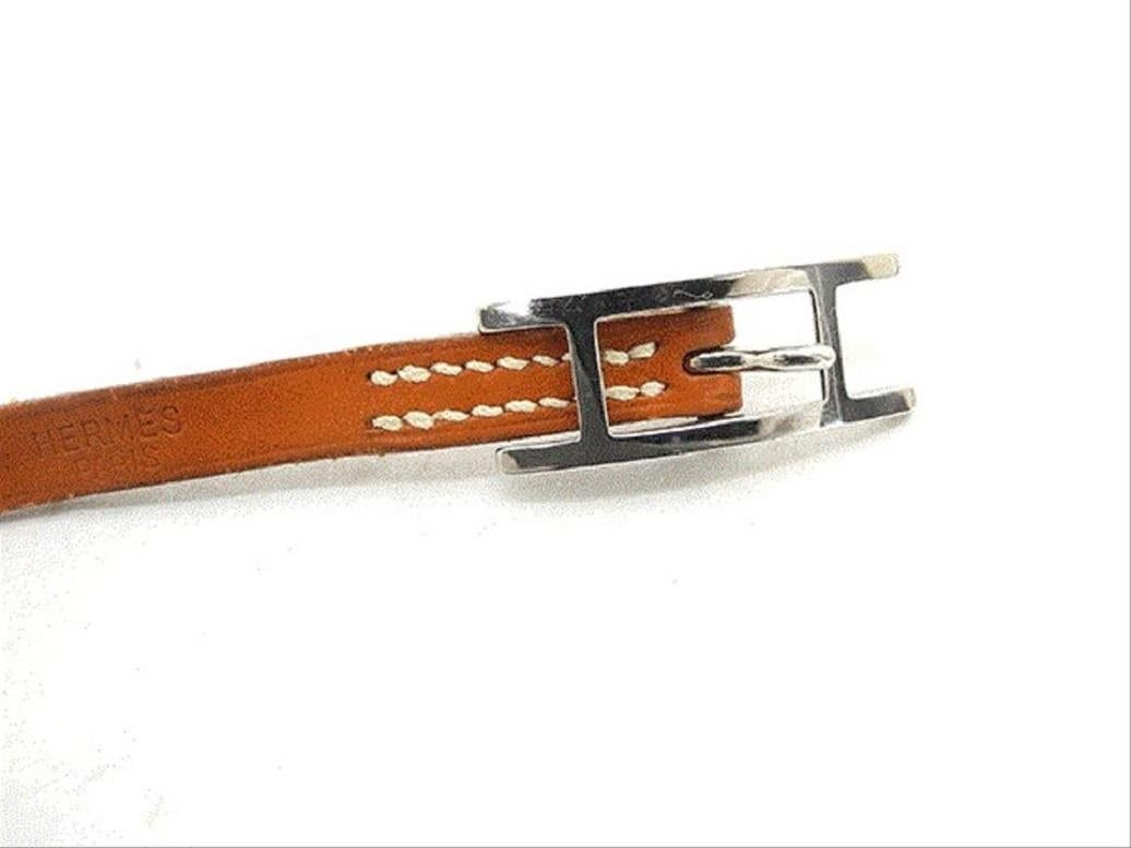 Hermès Brown Leather Api Belt Wrap Bracelet 217544 In Good Condition For Sale In Dix hills, NY