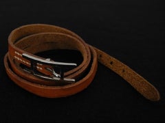 Vintage Hermès Brown Leather Api Belt Wrap Bracelet 217544