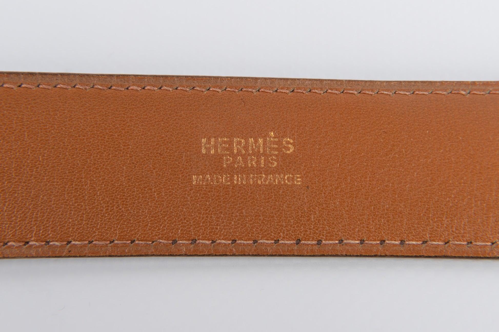 Ceinture en cuir Brown d'Hermès en vente 2