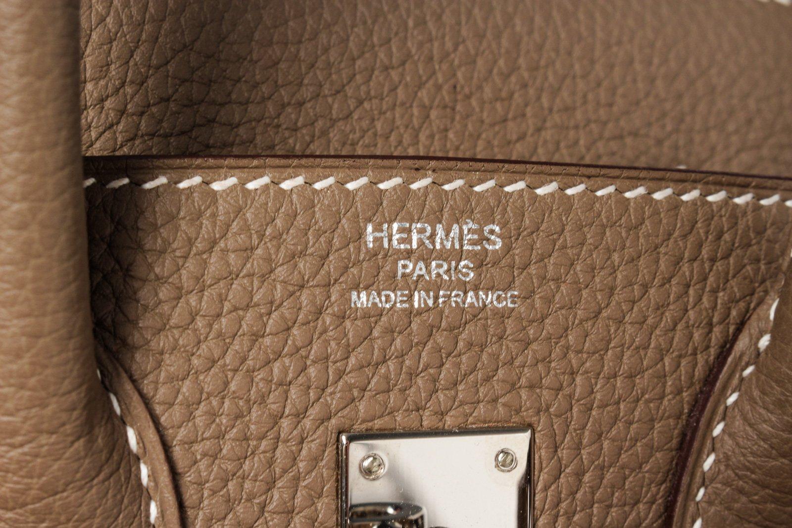 Women's or Men's Hermes Brown Leather Birkin 25cm Satchel Bag