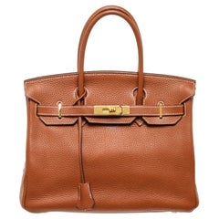Hermes Brown Leather Birkin 30cm Satchel Bag