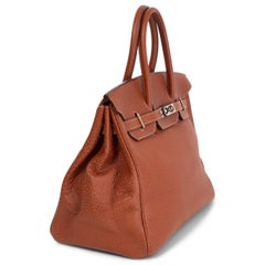HERMES brown leather BIRKIN 35 Etrusque Skipper Palladium