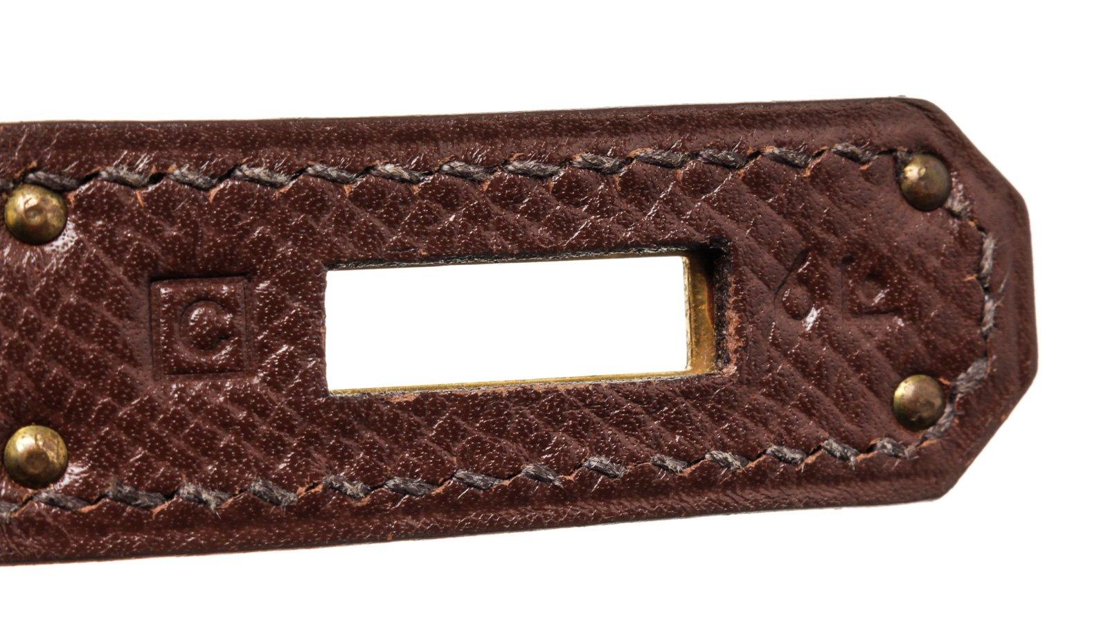 Hermes Brown Leather Birkin 35cm Satchel Bag In Good Condition In Irvine, CA