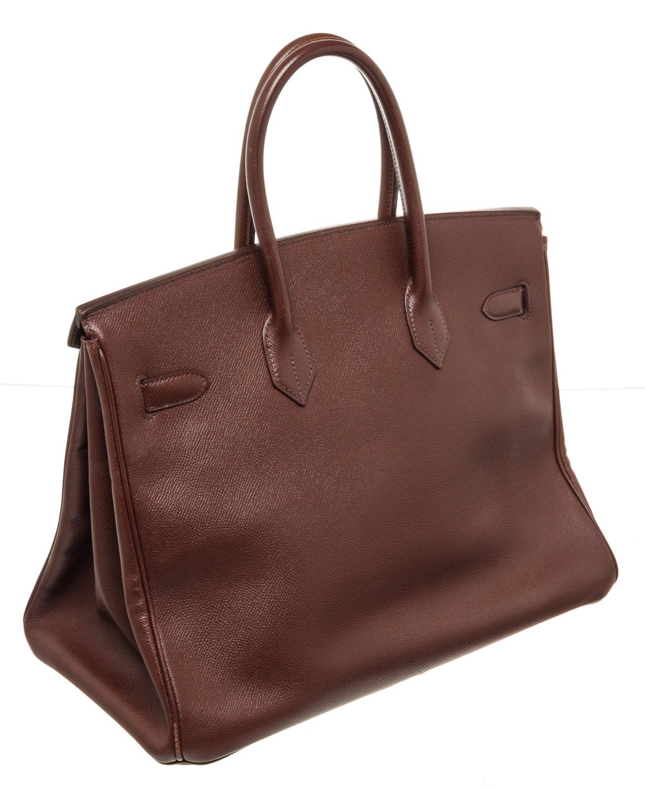 Hermes Brown Leather Birkin 35cm Satchel Bag 1