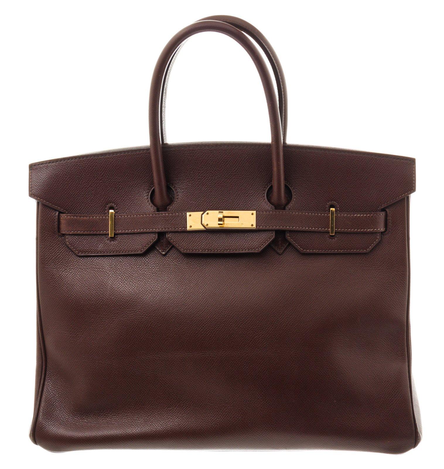 Hermes Brown Leather Birkin 35cm Satchel Bag