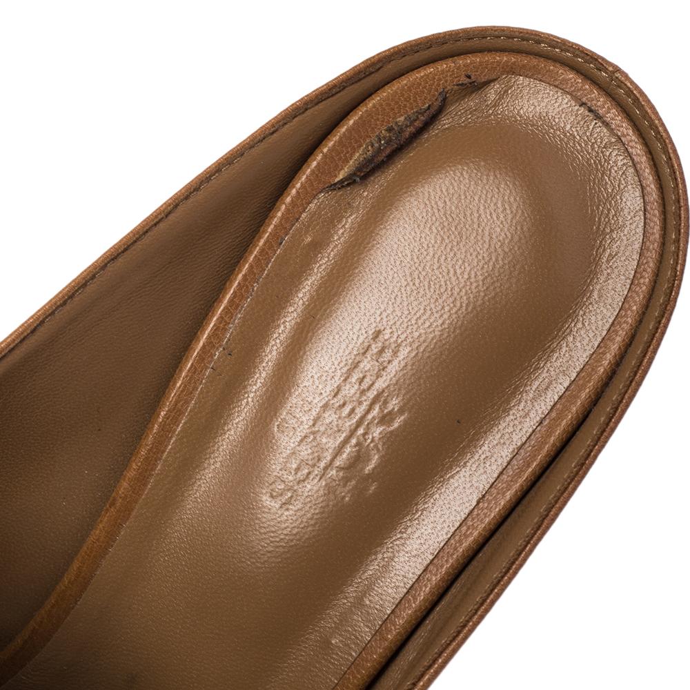 Hermes Brown Leather Blossom Mules Size 40.5 1