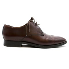 Hermes Brown Leather Derby Shoes 42
